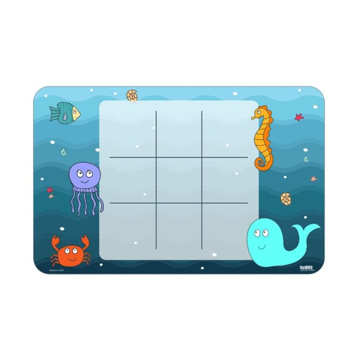 11" x 17" x 1/8" Double Sided Lap Board, Tic-Tac-Toe Print on One Side