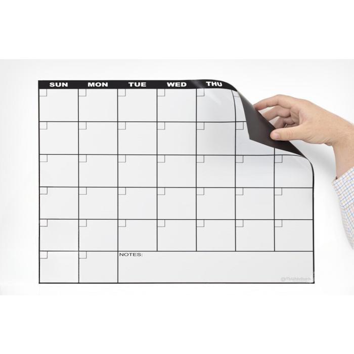 Black Background Magnetic Refrigerator Calendar 17 x 22 (30 Day)