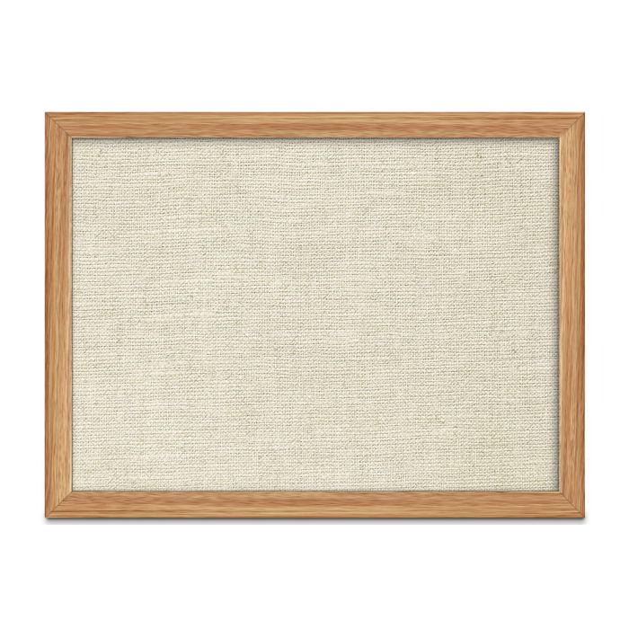 Red Oak Framed Burlap Koroseal Tackboard