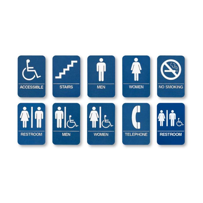 ADA Compliant Braille Business Signage - Set of 10