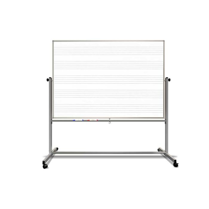 Painted Steel Free-Standing Music Staff Dry Erase Board, Music Staff on Both Sides