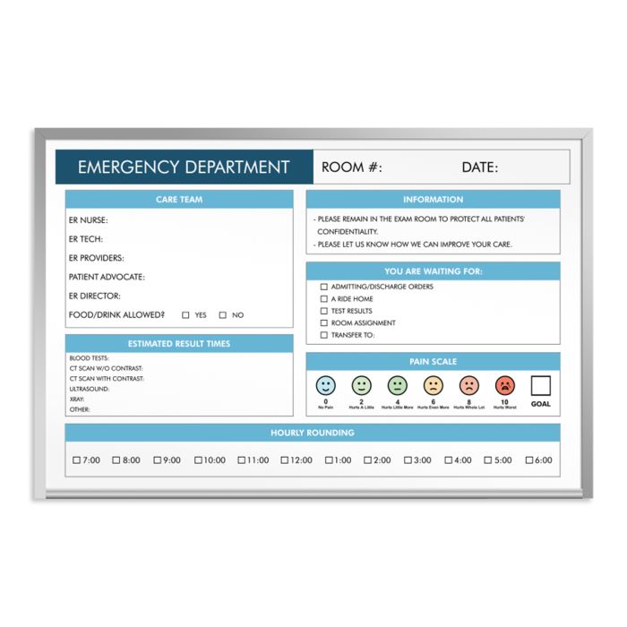 OptiMA® Stock Printed Prism-Lock™ Hospital Dry Erase Boards