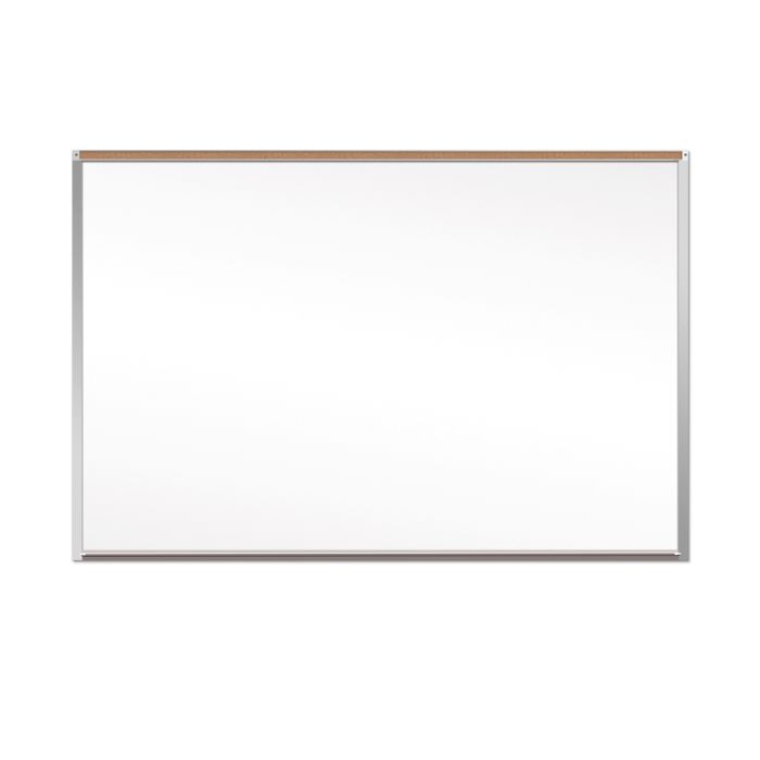OptiMA® Great White® Magnetic Whiteboards with Cork Map Rail