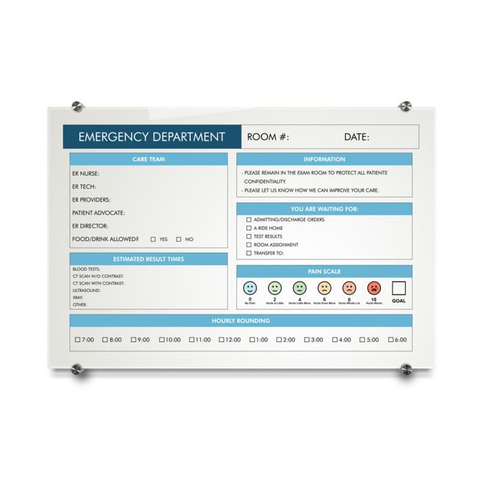 OptiMA® Hospital Stock Printed Non-Magnetic Glass Board