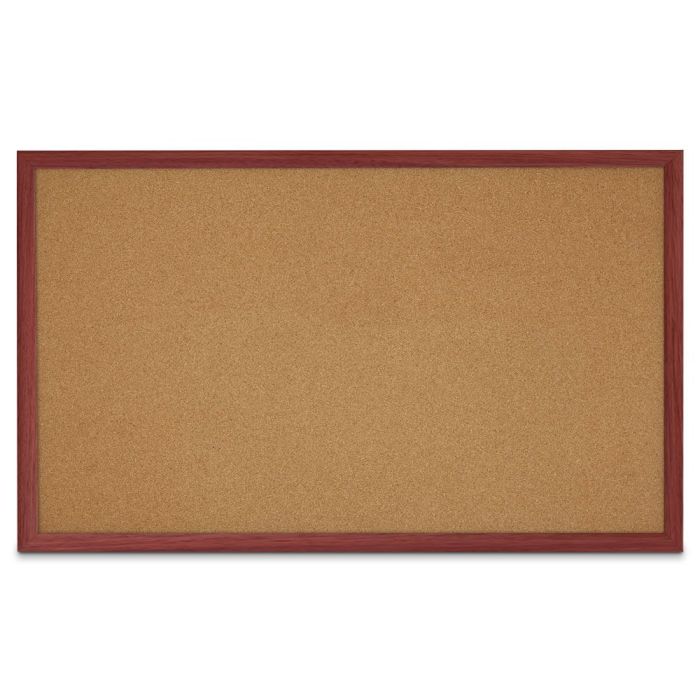 Faux Wood Framed Natural Cork Board