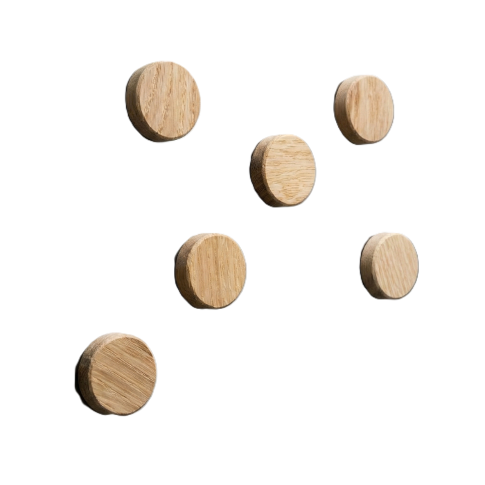 Solid Oak Neodymium Dry Erase Magnets