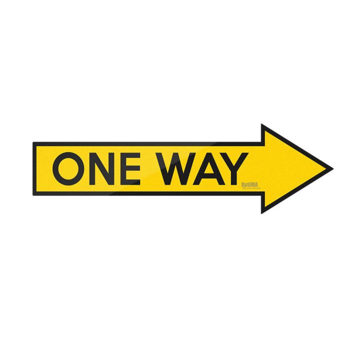 Yellow One Way Arrow Floor Decal, 6-Pack