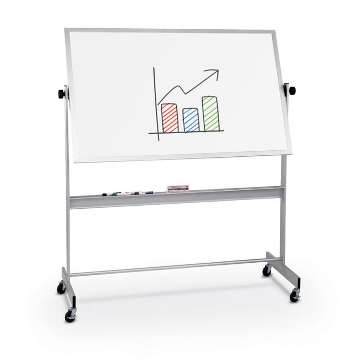 Freestanding Nonmagnetic 4' X 6' Double sided Mobile Markerboard