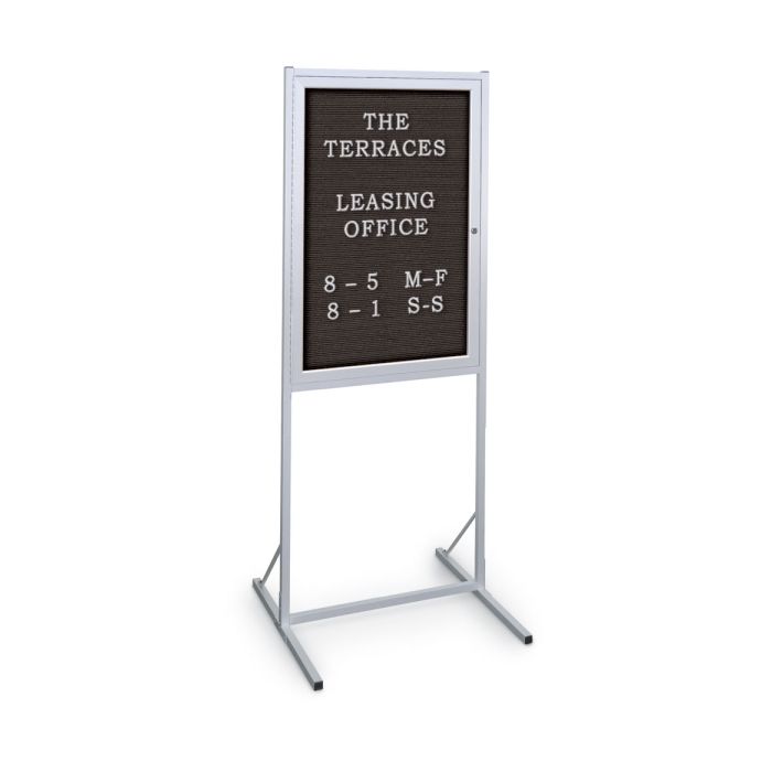 Enclosed Double Pedestal Standing Message Board