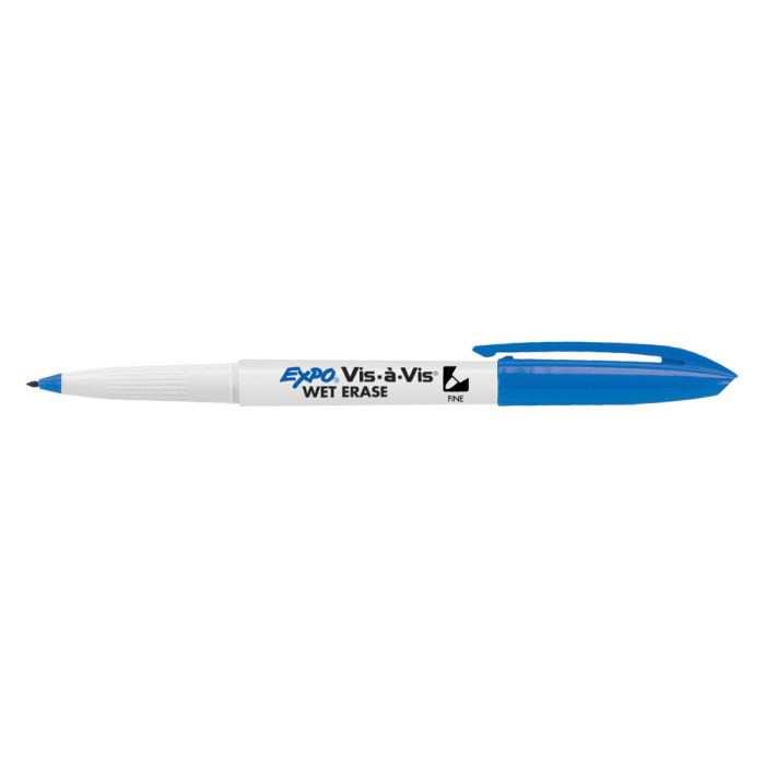 Damp Erase Marker, Fine Point, Blue